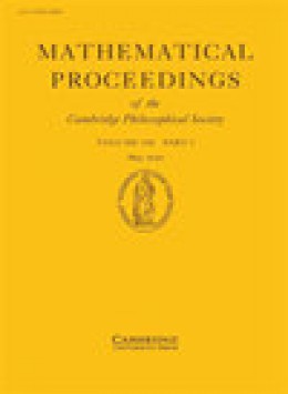 Mathematical Proceedings Of The Cambridge Philosophical Society