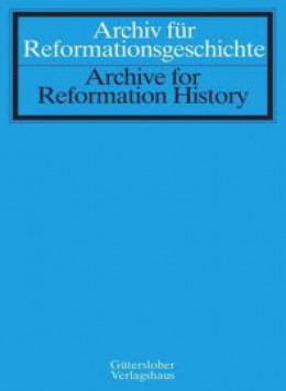 Archiv Fur Reformationsgeschichte-archive For Reformation History